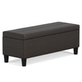 thumbnail image 1 of Simpli Home Afton 48" Faux Leather Rectangle Storage Ottoman Bench Tanners Brown, 1 of 16