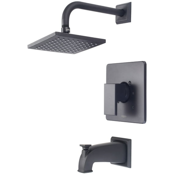 Pioneer Faucets T-4Mo100 Mod Tub And Shower Trim Package - Black