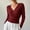 Wine, variant on WRFWUL Womens Wrap V Neck Top Long Sleeve Ribbed Knit Surplice Pullover Tops Elegant Slim Fit Casual Cropped Sweater