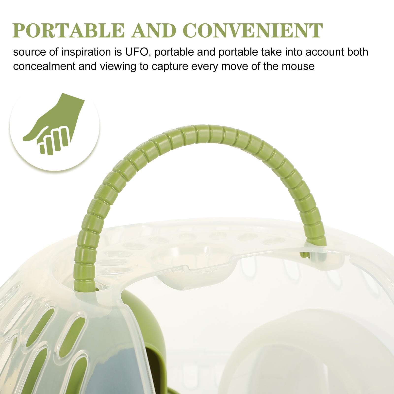 OFFIGAM Green Hamster Travel Carrier Plastic Pet Cage Compact Comfortable for Outdoor Adventures
