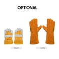 thumbnail image 4 of Guantes De Soldadura Piel De Vacuno Resistente Al Calor Guantes De Forja Protección De Mano Abody Corto, 4 of 7