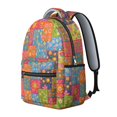 thumbnail image 2 of Pioneer Flower Floral Print Pattern Backpack for School, Cute School Bag with Adjustable Shoulder Straps and Padded Back, 15.3"x11"x7.1", 2 of 5