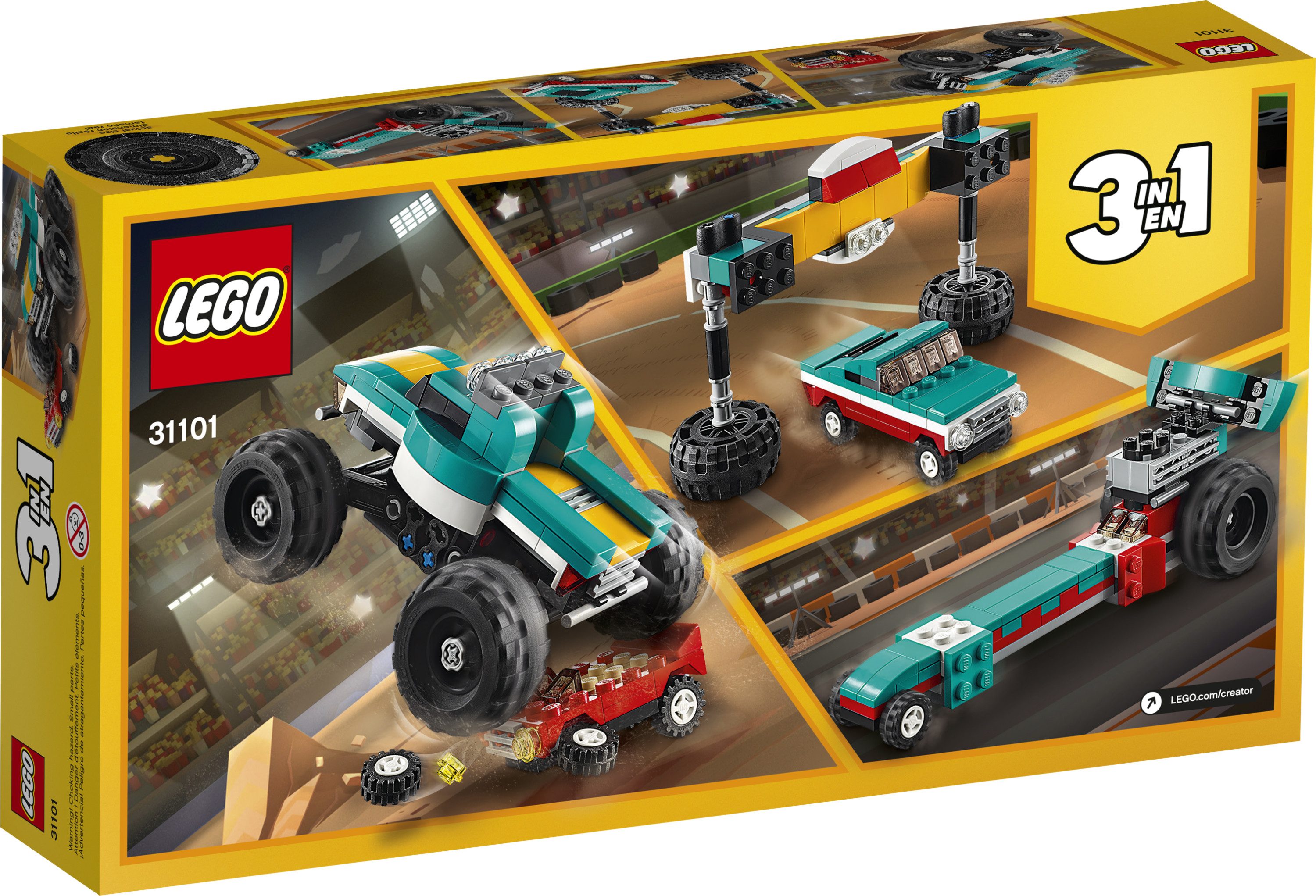 LEGO Creator 3in1 Monster Truck Toy 31101 Cool Building Kit for Kids (163 Pieces) - image 5 of 11