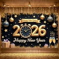 thumbnail image 3 of Gold Theme New Year Banner Golden Star 2026 Banner Glittery Design Decorative Ornament Happy New Year Banner for New Year Party New Year's Eve Celebration Holiday Decoration, 3 of 9