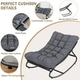 thumbnail image 6 of EcoSummer Rocking Chair with Plush Cushion – Outdoor & Indoor Lounge Chair, Sturdy Metal Frame, Padded Seat for Patio, Garden, Nursery, Living Room, 6 of 8
