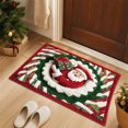 thumbnail image 6 of PoyoKee Christmas Decorations, Crystal Velvet 3D Santa Print Bathroom Rugs, Bath Mat for Entryway Porch Sink, Washable Rug for Household Indoor Xmas Decor, 6 of 7