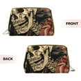 thumbnail image 3 of Rateoe Gothic Eastern Floral Skull for Travel Makeup Bag,Large Capacity Cosmetic Bags for Women,Waterproof Portable Pouch Open Flat Toiletry Bag Make up Organizer, 3 of 8