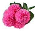 thumbnail image 1 of Ramo de flores artificiales de 5 cabezas, ceremonia de fiesta de boda, decoración floral, tela de seda, flor falsa con hojas, rosa oscuro Eigraketly HA6561-08B, 1 of 6