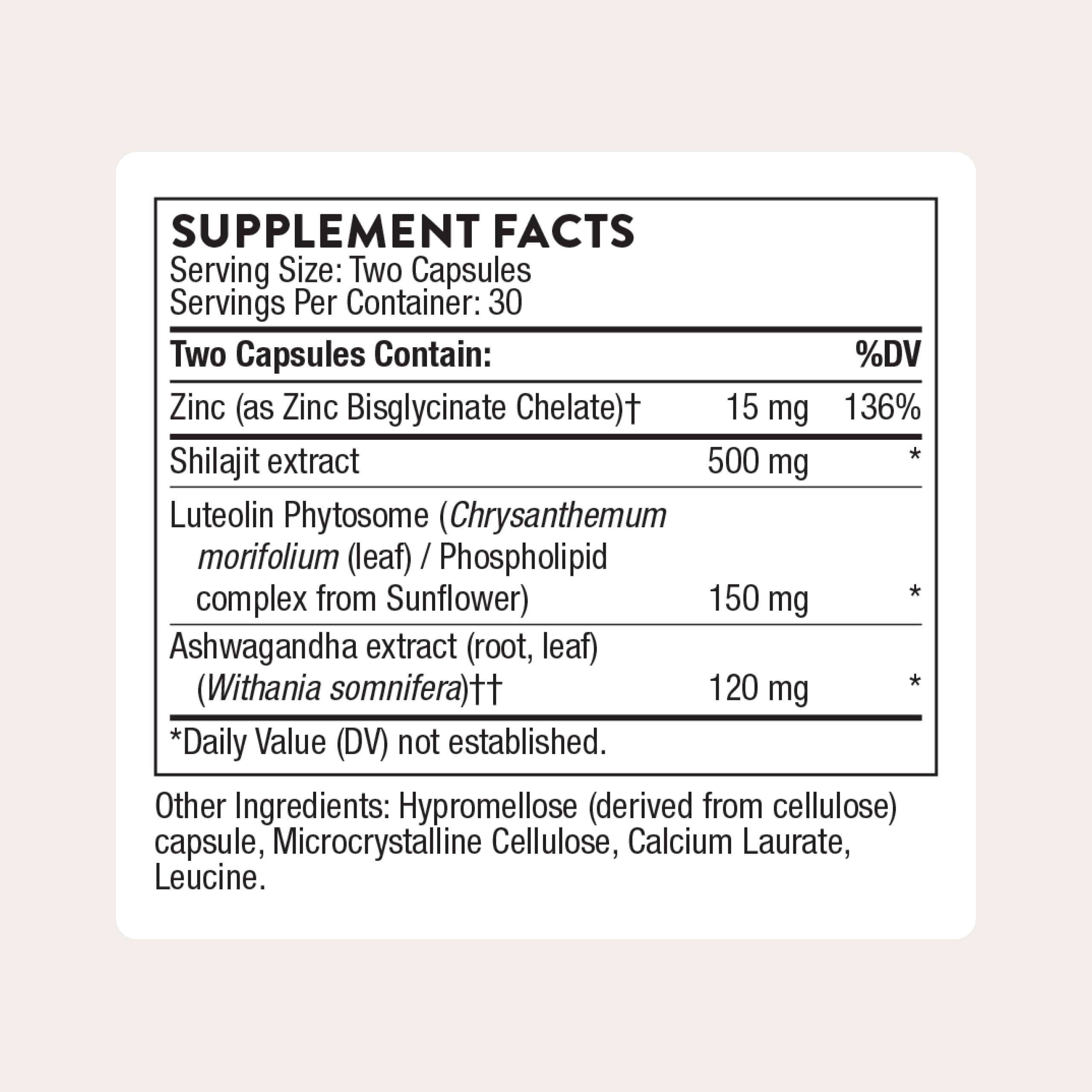 THORNE - Advanced Testosterone Support - Men's Health Supplement* - With Ashwagandha, Shilajit & Zinc - Soy, Gluten & Dairy Free - 60 Capsules