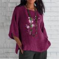 thumbnail image 1 of Blouses pour Femmes Été Aguichant Imprimé Régulier Bouton Col Rond Manches Courtes Haut Manches Courtes pour Femmes Blouses Grande Taille pour Femmes en Liquidation, 1 of 5