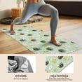 thumbnail image 4 of 70x26 Inch Yoga Towel, Sweat Absorbent Non-Slip Mat for Hot Yoga, Pilates & Fitness,Cat Floral Daisy Green Pattern, 4 of 5