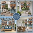 thumbnail image 5 of 2 Panels Outdoor Curtains for Patio Waterproof 54"x108" Texas Star Vintage Weatherproof Privacy Outsides Curtains, Berry Navy Blue Brown Wooden Grommet Thermal Drapes for Cabana Porch Pergola, 5 of 8