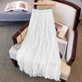 thumbnail image 2 of Womens Skirts Summer Casual Elastic High Waisted Boho A Line Flowy Skirt Swing Flowy Midi Skirt White L, 2 of 3