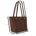 thumbnail image 5 of Alexis Bendel Brown Women’s Vegan Leather Chic Tote Handbag Purse, 5 of 5