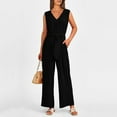 thumbnail image 5 of Kureaily Womens Jumpsuits Casual Summer Outfits Sleeveless Wide Leg Long Pants Rompers Women Casual Jumpsuit, 5 of 5