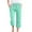 Mint Green2, variant on HAiming Cotton Linen Pants for Women Summer High Elastic Waist Drawstring Plus Size Casual Wide Leg Capris Trousers