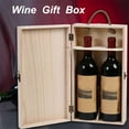 thumbnail image 2 of Wooden Wine Box Double Bottle Strap Crates Shell Gift Home Decoration, 2 of 6