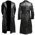 thumbnail image 5 of Abrigo largo de cuero de gran tamaño para hombre, abrigo cruzado, estilo militar alemán, abrigo medieval para oficial, invierno, 5 of 5