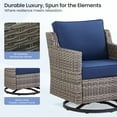 thumbnail image 4 of Gymojoy Outdoor Wicker Swivel Rocker Patio Rocking Chairs Set of 2 with Blue Cushions, 4 of 9