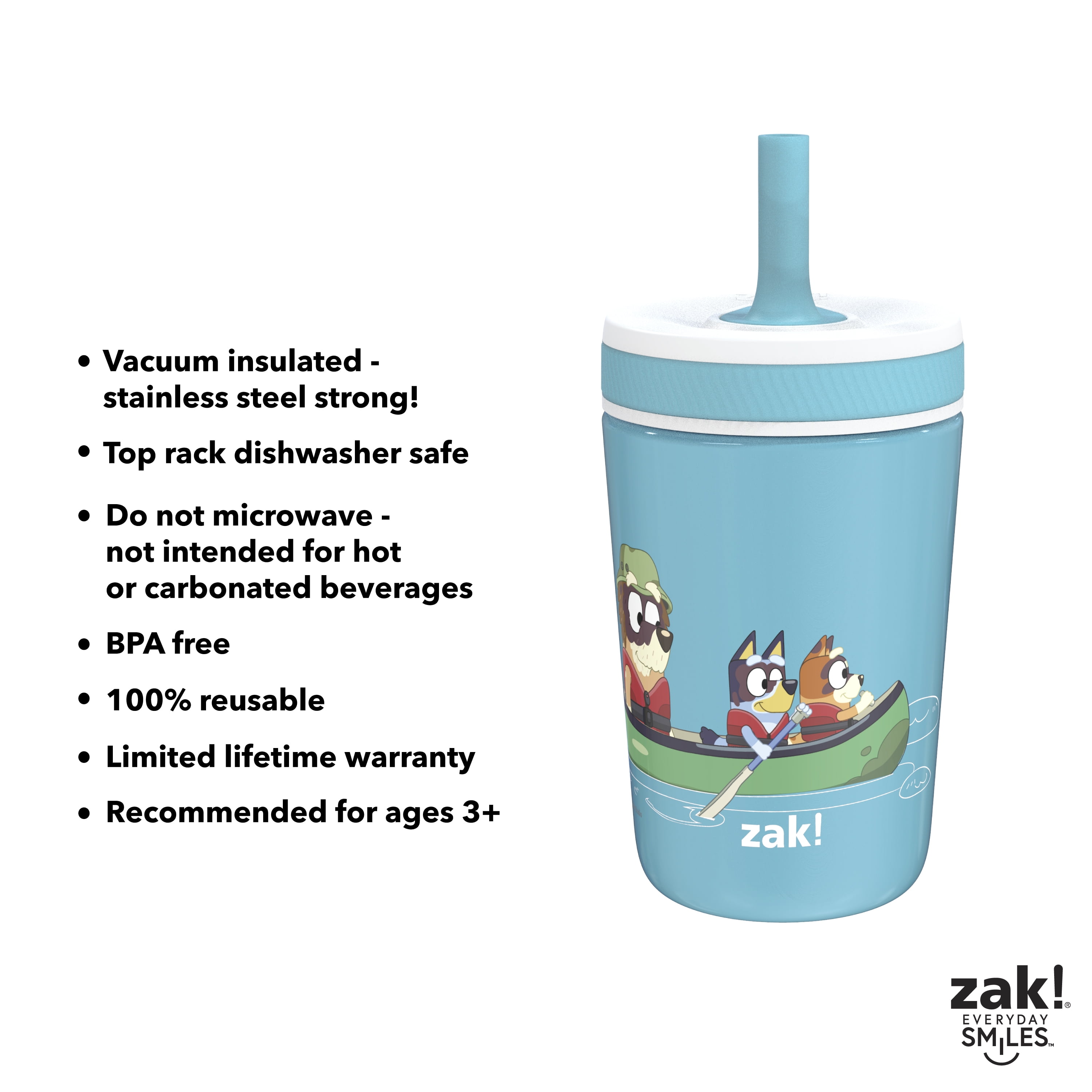 Bluey Kids Cup With 3D Lid & Straw Zak Designs Super Sipper 13 oz Toddler  NEW!