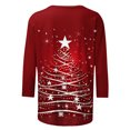 thumbnail image 4 of GA WEIHUA Clearance Sale,Women's Slim-Fit 3/4 Sleeve Crew Neck T-Shirt Christmas Tops Cute Xmas Tree Vintage Tees Merry Christmas Shirts(Red,XX-Large), 4 of 5