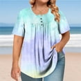 thumbnail image 2 of Jamicy Plus Womens T Shirts Casual Summer Outfits Plus-Size Tops for Women Summer Henley Shirts Flowy Tunics Tee, 2 of 6