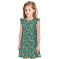 thumbnail image 1 of Balery Jungle Animals Camisón de princesa para niñas, pijama de algodón con mangas abullonadas, suave y bonito.-Large, 1 of 6