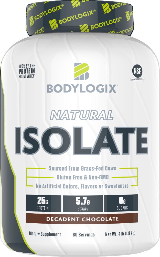 Bodylogix Natural GrassFed Whey Isolate Protein Powder, Decadent