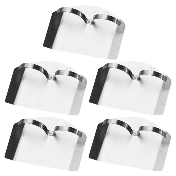 GOOHOCHY Protector de mano para dedo de acero inoxidable, 5 uds., protector de dedo de acero inoxidable para cortar alimentos, protector para dedo