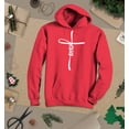 thumbnail image 3 of S4E Men's Jesus Cross Religious Hoodie Sweatshirts XXX-Large Red, 3 of 4