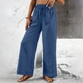 thumbnail image 5 of Cotton Linen Teacher Outfits for Women Drawstring Elastic High Waisted Palazzo Pants Casual Wide Leg Long Lounge Pant Trousers Loose Fit Fashion Trendy Slacks 2026 Summer Outfits, 5 of 7