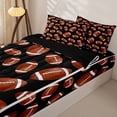thumbnail image 3 of Homewish Ball Games Zipper Full Size Comforter Sets with Fitted Sheet and 2 Pillowcases For Kids,American Rugby Football Gaming Zipper Bedding Set,Black Reversible,4-Piece, 3 of 7