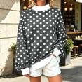 thumbnail image 4 of Axdhxbd Oversized Sweatshirt for Women Mock Neck Sweatshirts Fashion Polka Dot Print Long Sleeve Pullover Tops Loose Fit Fall Winter Going Out Sweatshirts S-4XL, 4 of 9