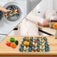 thumbnail image 3 of Yayeee Dish Drying Mat for Kitchen Counter 16" x 18" Microfiber Super Absorbent Coffee Decorative Pad, Yellow Geometric, 3 of 9
