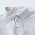 thumbnail image 6 of NIEWTR School Uniform Polo Shirts for Boys Button Closure Short Sleeve Tops Classic Fit Casual Shirts（Light Gray,5-6 Years), 6 of 9