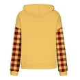 thumbnail image 6 of HomeDM Women's Hoodie Sweatshirt Plaid Long Sleeve Pullover with Pockets Fall Trendy Hooded - Yellow/L, 6 of 7