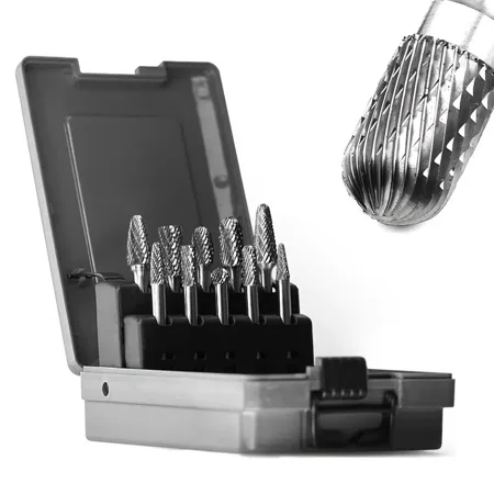

1pc Die Grinder Bit Tungsten Carbide Burrs Set 1/4 Shank Double Cut Solid Power Tools Rotary Files Bits For Metal Cutting Milling Carving