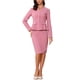 thumbnail image 2 of Conjuntos de trajes para mujeres INSPIRE CHIC, atuendos de negocios, blazer peplum sin cuello, falda lápiz formal, conjunto de 2 piezas M Rosa Oscuro, 2 of 6
