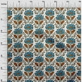 thumbnail image 3 of oneOone Rayon Medium Blue Fabric Leaves & Clover Sewing Material Print Fabric By The Yard 56 Inch Wide-V7, 3 of 8