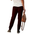 thumbnail image 2 of Cilcicy Women Drawstring Pocket Casual Solid Color Elasticised Waist Full-length Pants, 2 of 3