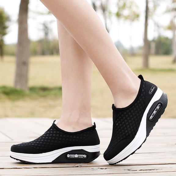 KEVCHE Woven Orthopedic Shoes Mary Jane Mesh Sneakers for Women, Breathable Arch Support Slip On Walking Shoes with Soft Insole, Wide Width Comfortable Dressy Flats for Summer Travel and Office