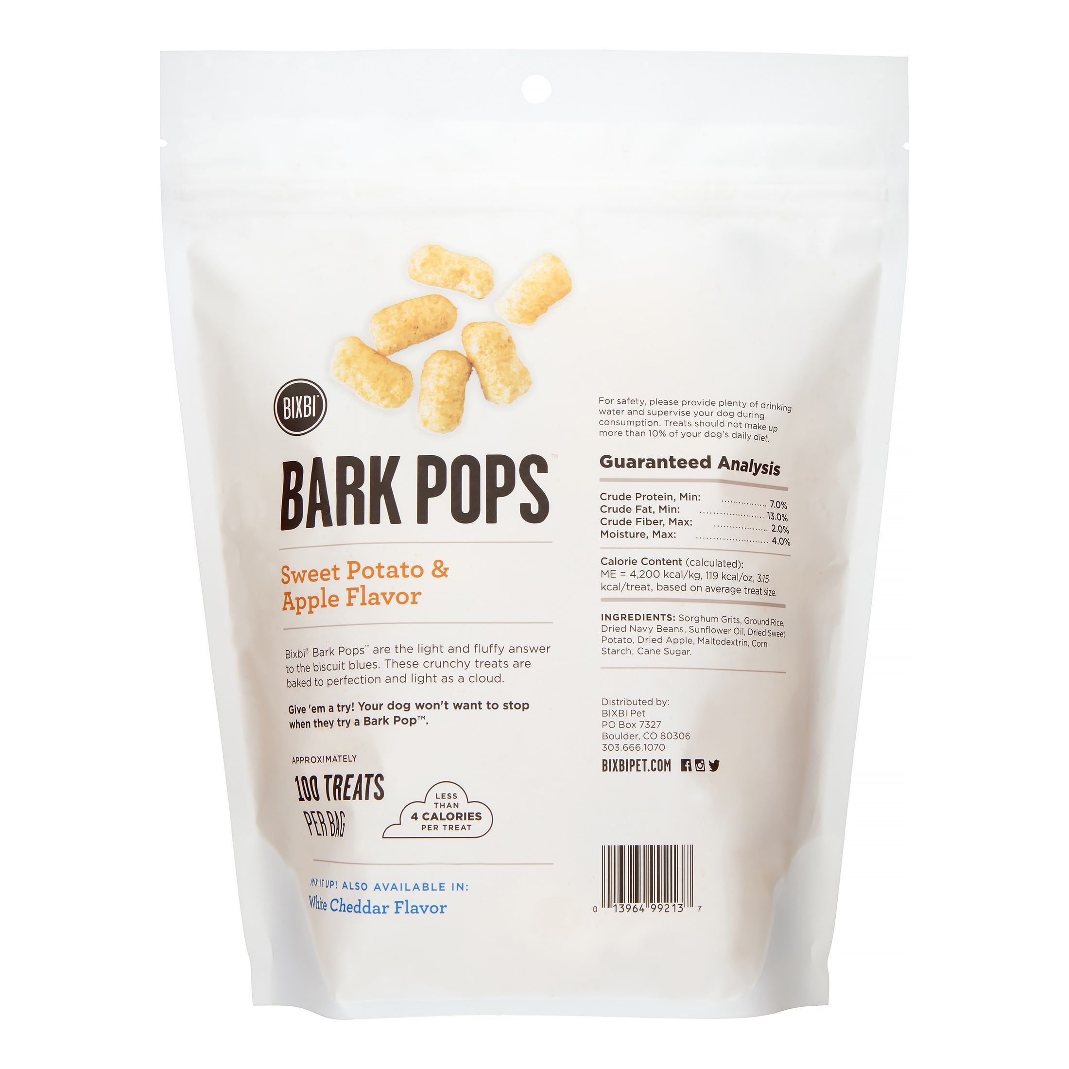 Bixbi Bark Pops Sweet Potato Apple Flavor Dog Treats 4 Oz