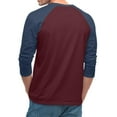 thumbnail image 4 of Resicozy Men's 3/4 Sleeve Shirts Crewneck Casual Fashion Soft Vintage Workout Athletic Classic Fitted Tee Shirt Navy S, 4 of 7