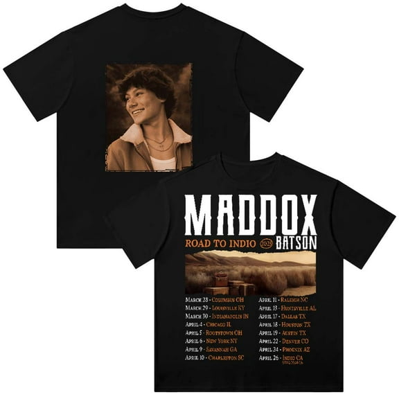 Maddox Batson Road To Indio Tour 2025 Merch T-Shirt Crewneck Cotton Tee Women Men Short Sleeve Clothes