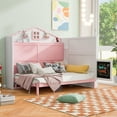 thumbnail image 3 of Kacho Full Size House Murphy Bed with Charging Station, Wood Wall Foldable Bed Frame with Blackboard for Teens, House Cabinet Bed with USB Ports and Outlets, Space Saving Design, 3 of 9