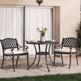 thumbnail image 2 of Nuu Garden 3-Piece Cast Aluminum Garden Patio Bistro Set,Patio Bistro Furniture Set with Cushions,Outdoor Bistro Set, Black with Gold Speckles and White, 2 of 9