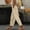 Khaki, variant on Oplxuo Lace Patchwork Linen Pants for Women Lightweight Summer Straight Leg Loose Elastic Waist Lounge Trousers with Pockets