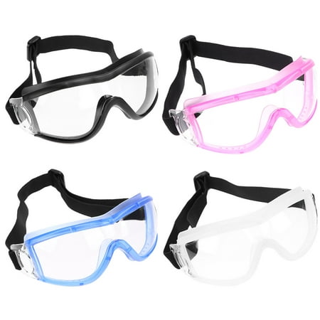

4pcs Anti-dust Eyeglasses Cycling Protective Glasses Skiing Goggles Spittle Baffles (Black Blue White Pink Frame)