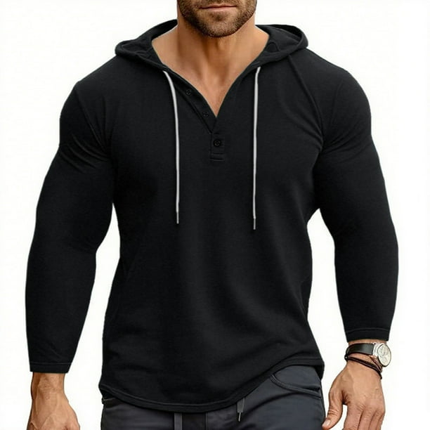 pstuiky Camisas de invierno de manga larga para hombre, Blusa/camisa informal y de moda para hombre, de color liso y con cuello vuelto camisetas de hombre xl
