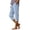 BQ17_Blue, variant on Casual Summer Bermuda Shorts for Women Striped Side Split Button Knee Length Long Shorts with Pockets Brown S